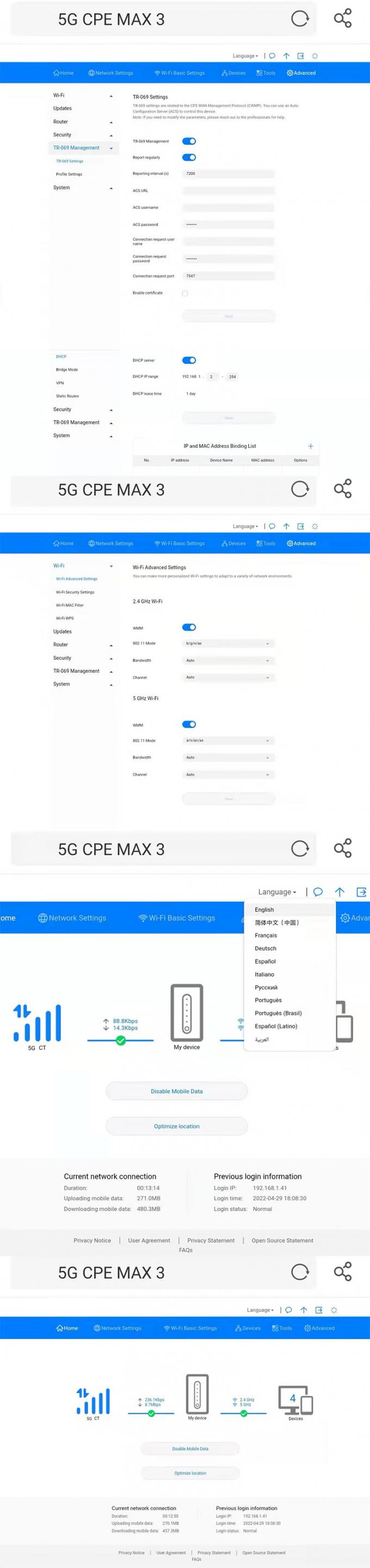 5G CPE Max 3 Outdoor Router CPE Mesh Wifi 6 NSA+SA พร้อมการสนับสนุนการเพิ่มแอนเทนนา RJ45 Sim Card Slot 5g Wifi Extender Router 1