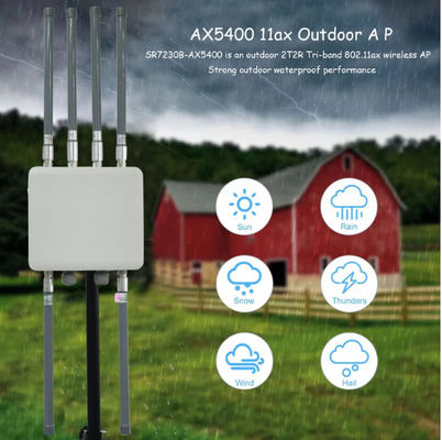 ซื้อ 5400Mbps Tri-Band 2.4G/5.2G/5.8G Wifi 6 Outdoor Wireless Access Point สําหรับอุตสาหกรรมระยะไกล online manufacture