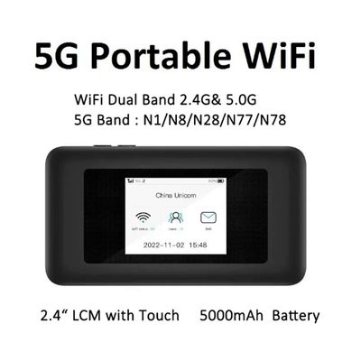 ซื้อ 5000mAh 5G Dual-Band Pocket Router WiFi 6 Hotspot with SIM Slots 72H Streaming for Travel & Remote Work online manufacture
