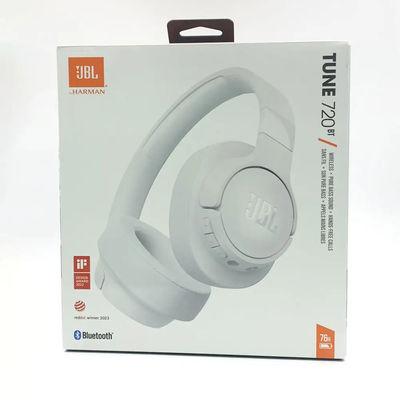 หูฟังไร้สาย JBL TUNE 720BT แบบเปิดหู สำหรับบลูทูธ ไฟ LED แสดงสถานะแบตเตอรี่ เอฟเฟกต์เสียงความถี่ต่ำ ความทนทานสูงสำหรับการเล่นเกมและฟังเพลง